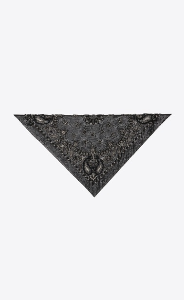 Mesh scarf with bandana embroidery